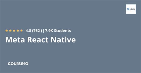 coursera react native|Meta React Native Specialization [8 courses] (Meta).
